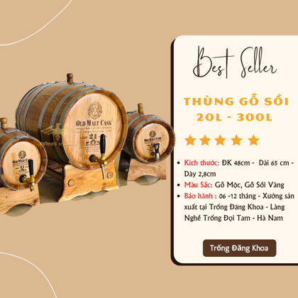 Hiển thị chi tiết cho Giá Thùng Gỗ Sồi Ngâm Rượu 2021 Giá Thùng Gỗ Sồi Ngâm Rượu 2021