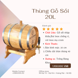 Hiển thị tin tức Đặc điểm thùng rượu gỗ sồi 20L chất lượng nhất hiện nay Hình ảnh cho tin tức Đặc điểm thùng rượu gỗ sồi 20L chất lượng nhất hiện nay