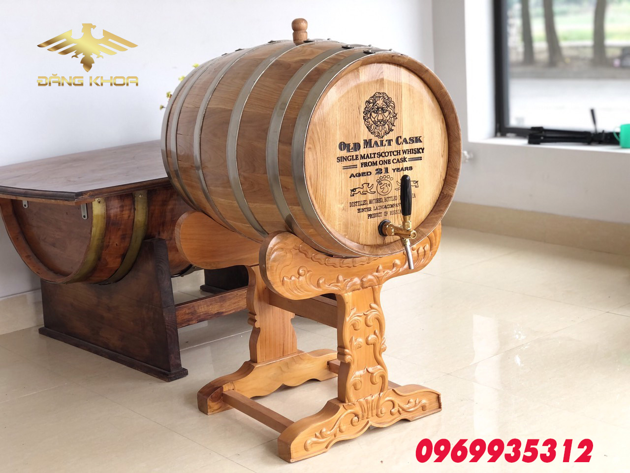 Hình ảnh cho tin tức Mua thùng gỗ sồi 100L chân đỡ ở đâu?