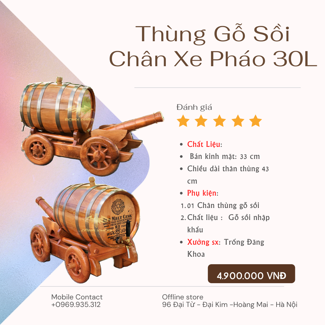 Hình ảnh cho tin tức Giá thùng ngâm rượu gỗ sồi 200L