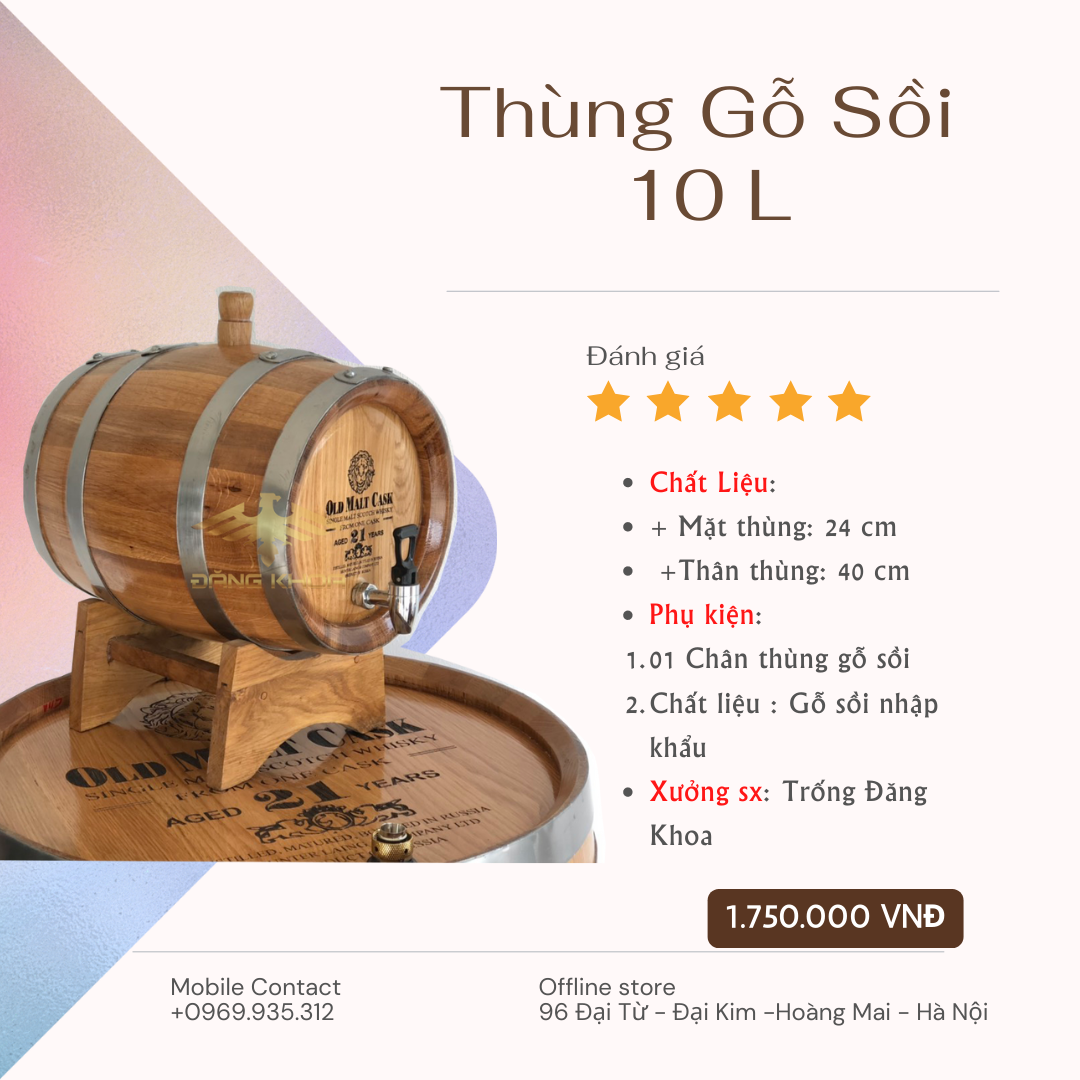 Hình ảnh cho tin tức Quy trình sản xuất thùng ngâm rượu gỗ sồi 50L