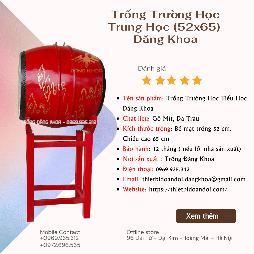 Hình ảnh cho tin tức Cùng Trống Đăng Khoa tìm hiểu Top 3 Trống Trường Học bán chạy tháng 4/2022