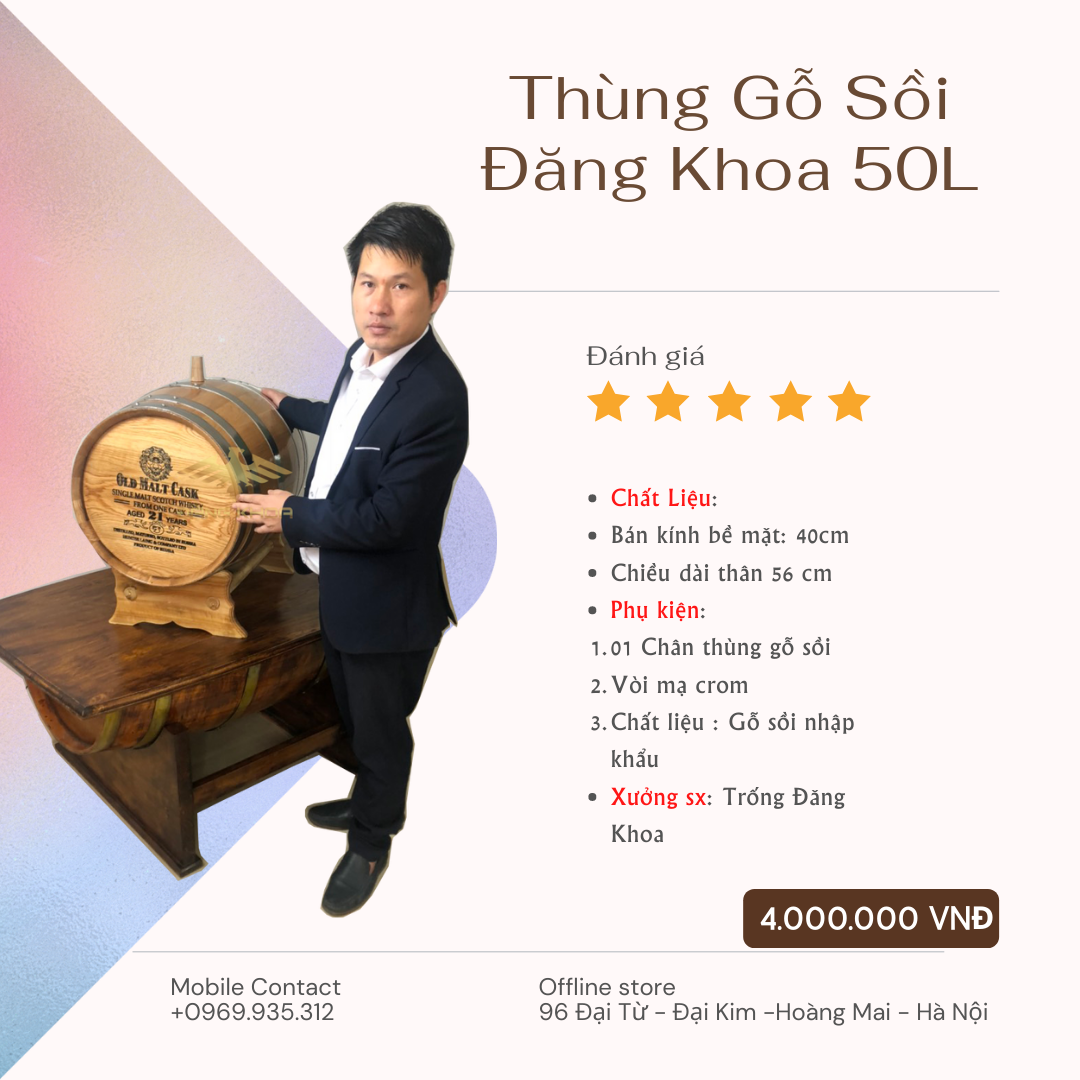 Hình ảnh cho tin tức Nơi bán thùng rượu gỗ sồi uy tín, chất lượng