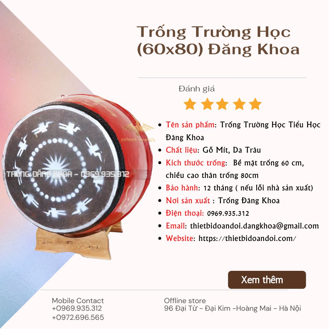 Hình ảnh cho tin tức Đơn vị bán trống đọi tam cao cấp - Trống Đăng Khoa
