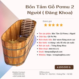 Kích thước bồn tắm gỗ tiêu chuẩn phổ biến