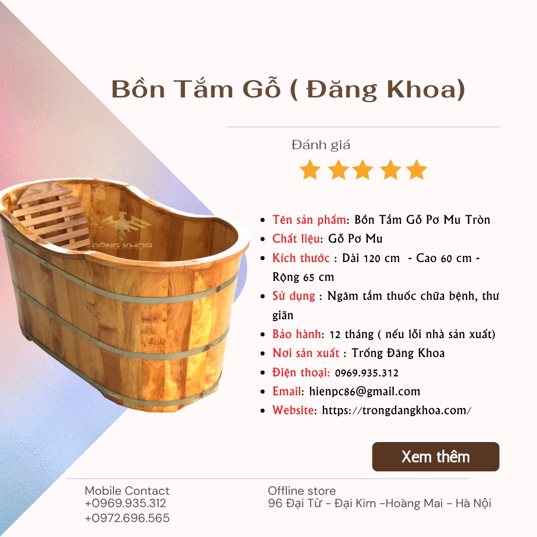 Hình ảnh cho tin tức Cách chọn kích thước cho Bồn Tắm Gỗ Pơ Mu phù hợp với phòng tắm của bạn