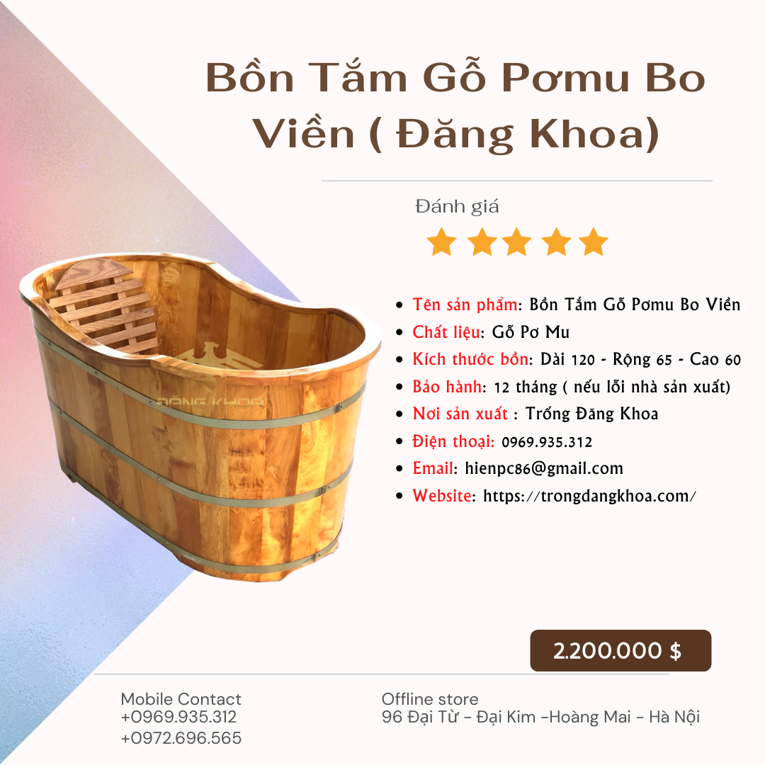 Hình ảnh cho tin tức Sản Phẩm Bồn Tắm Gỗ Phú Thọ Chất Lượng, Giá Tốt 