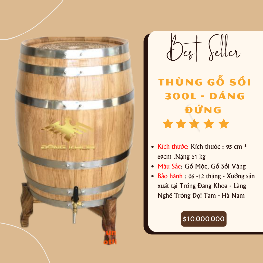 Sự lựa chọn hoàn hảo cho những người yêu thích rượu vang: thùng rượu gỗ sồi Hà Nam